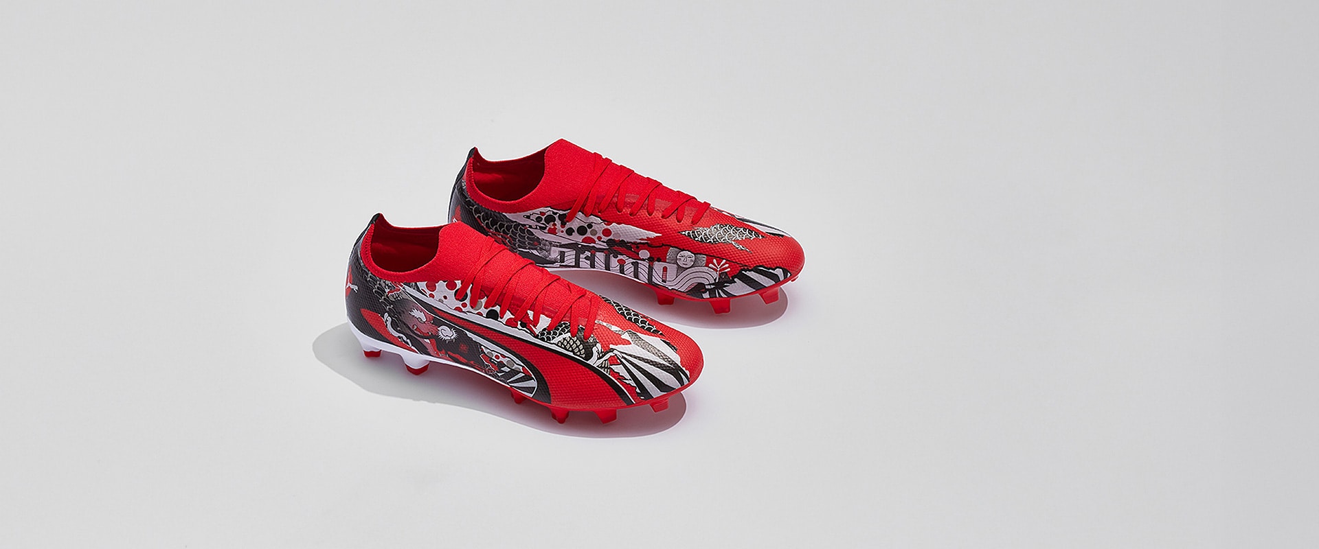 Puma Ultra Match LOS FG/AG - White/Red/Black/Grey - Mens Boots |