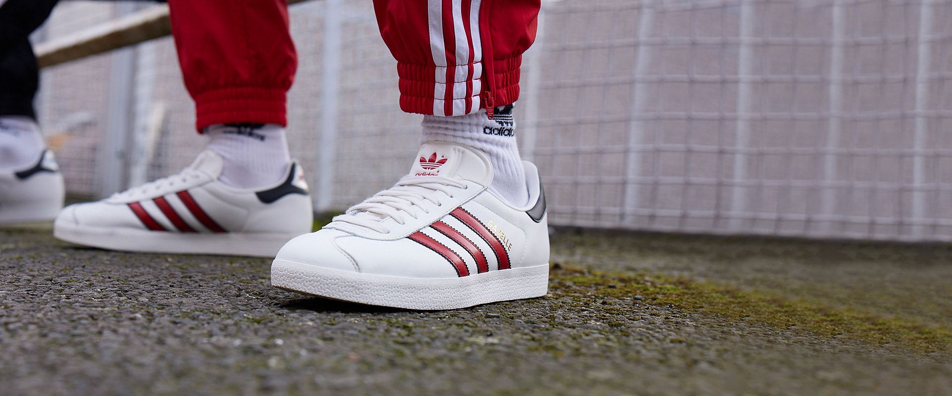 Adidas gazelle scarlet white on sale