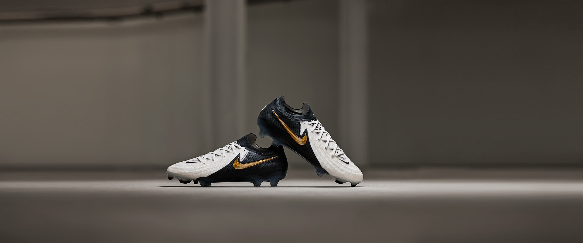 White-Gold-Black Nike Phantom GX Elite DF FG Firm Ground Soccer