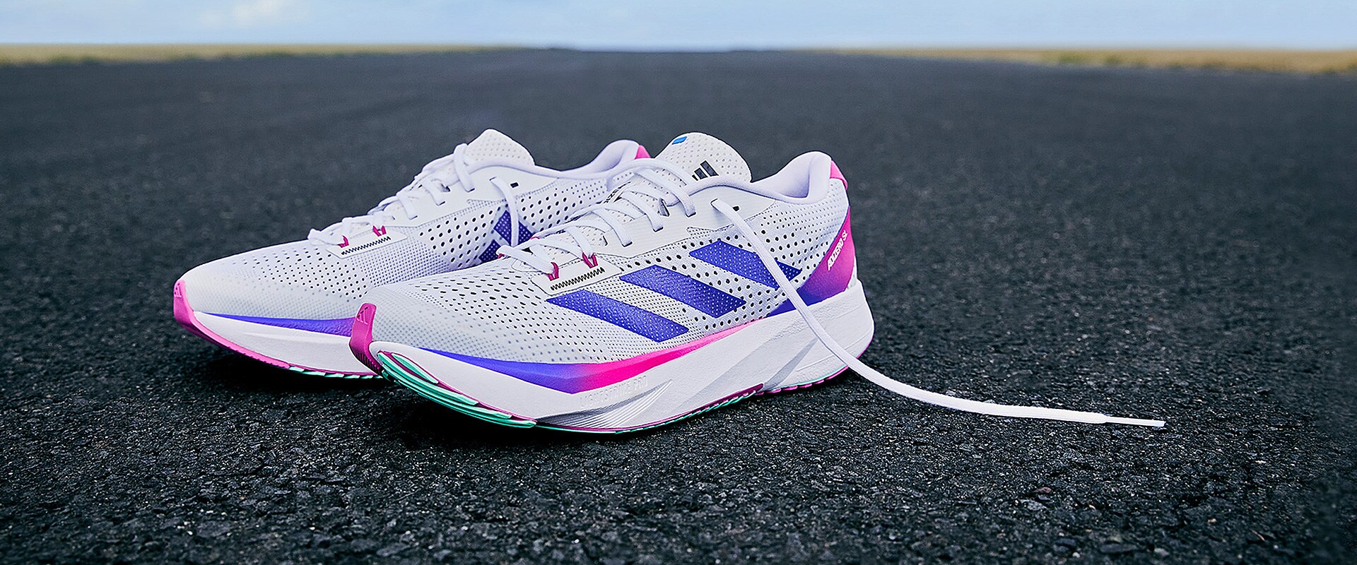 adidas adizero SL Ftwr White/Lucid Blue/Lucid Fuchsia Mens Shoes ProDirect Soccer