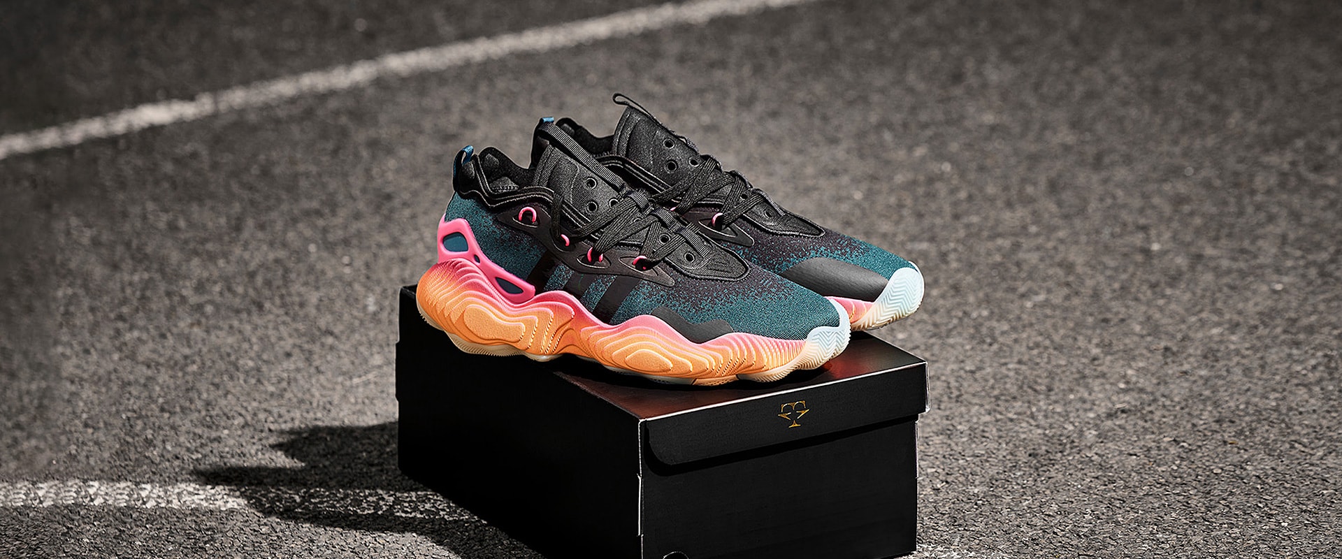 adidas Trae Young 3 - Arctic Night/Core Black/Acid Orange - Mens