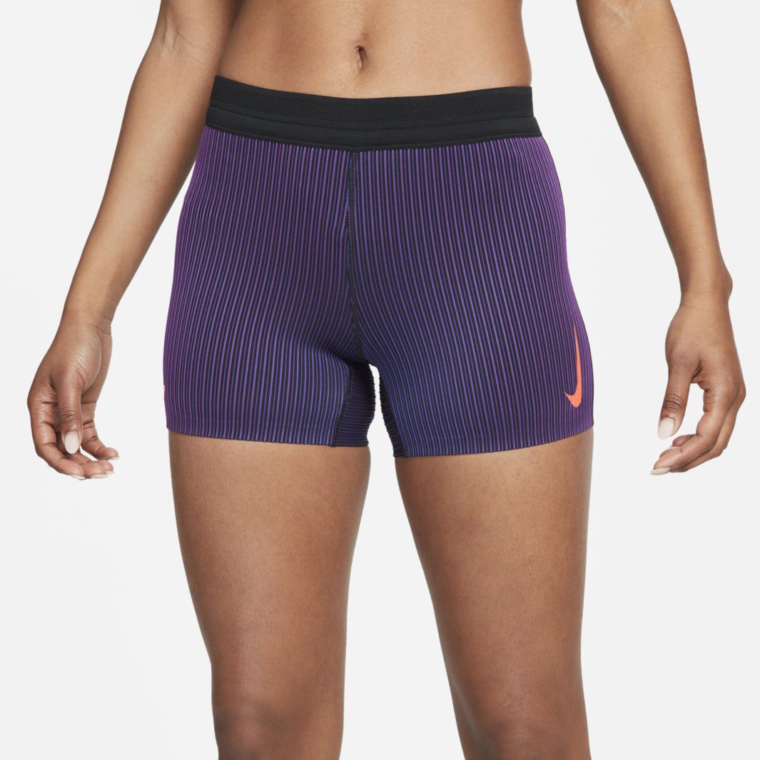 Nike Womens Aeroswift Tight Short Bright Purple Black Bright Crimson