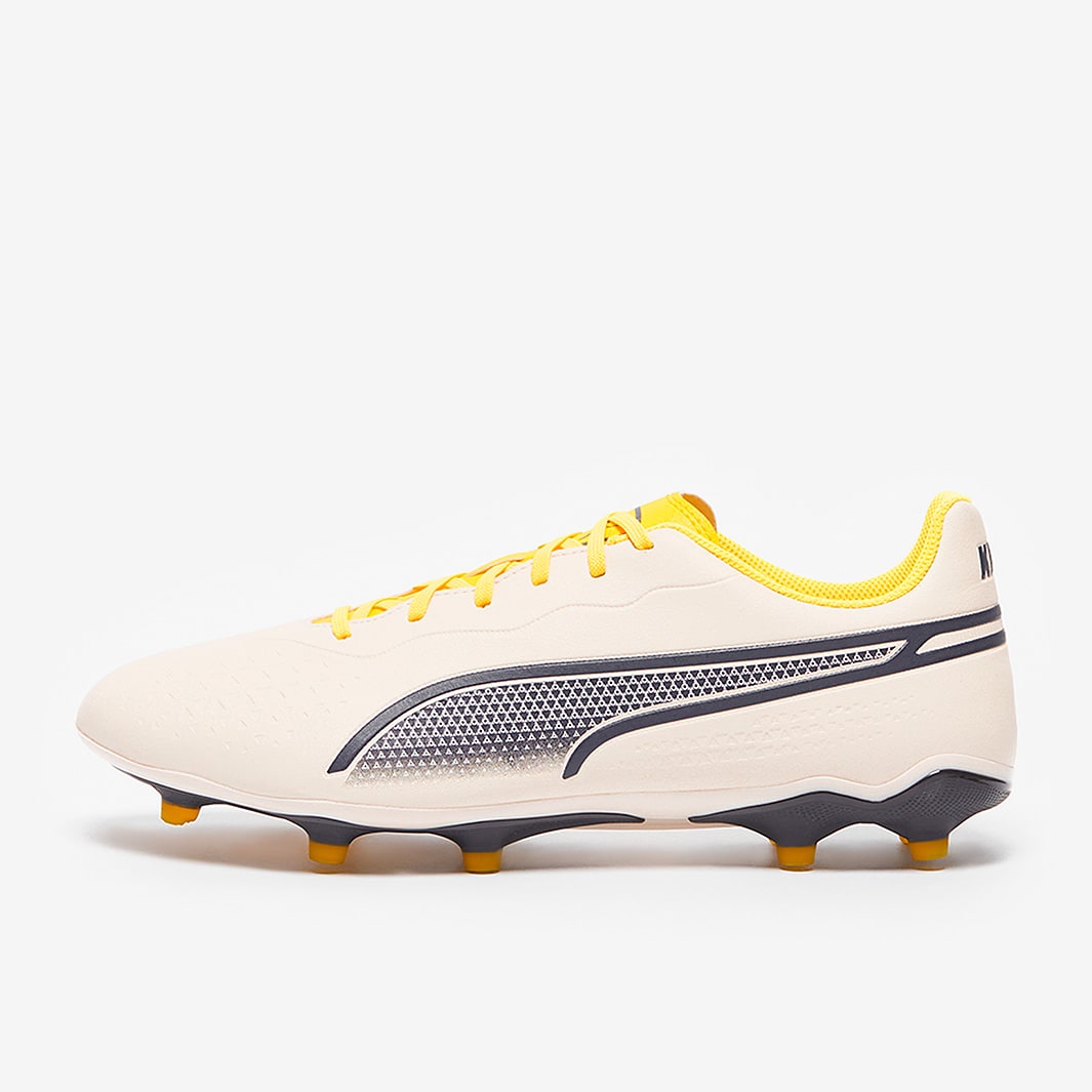 Puma King Match FG/AG Alpine Snow/Asphalt/Yellow Blaze Mens