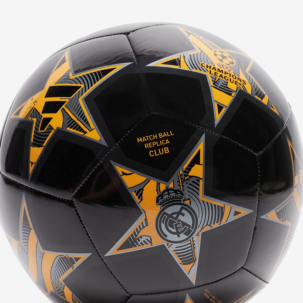 adidas UCL Real Madrid Club - Balón de fútbol negro/amarillo  precariado/carbono 5 : Deportes y Actividades al Aire Libre 