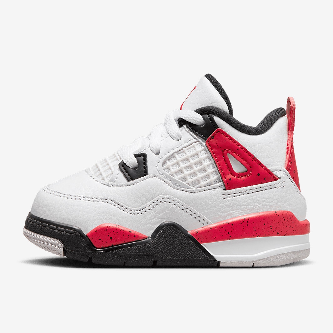 Jordan 4 Retro Toddlers TD White Fire Red Black Neutral Grey Boys Shoes Pro Direct Basketball