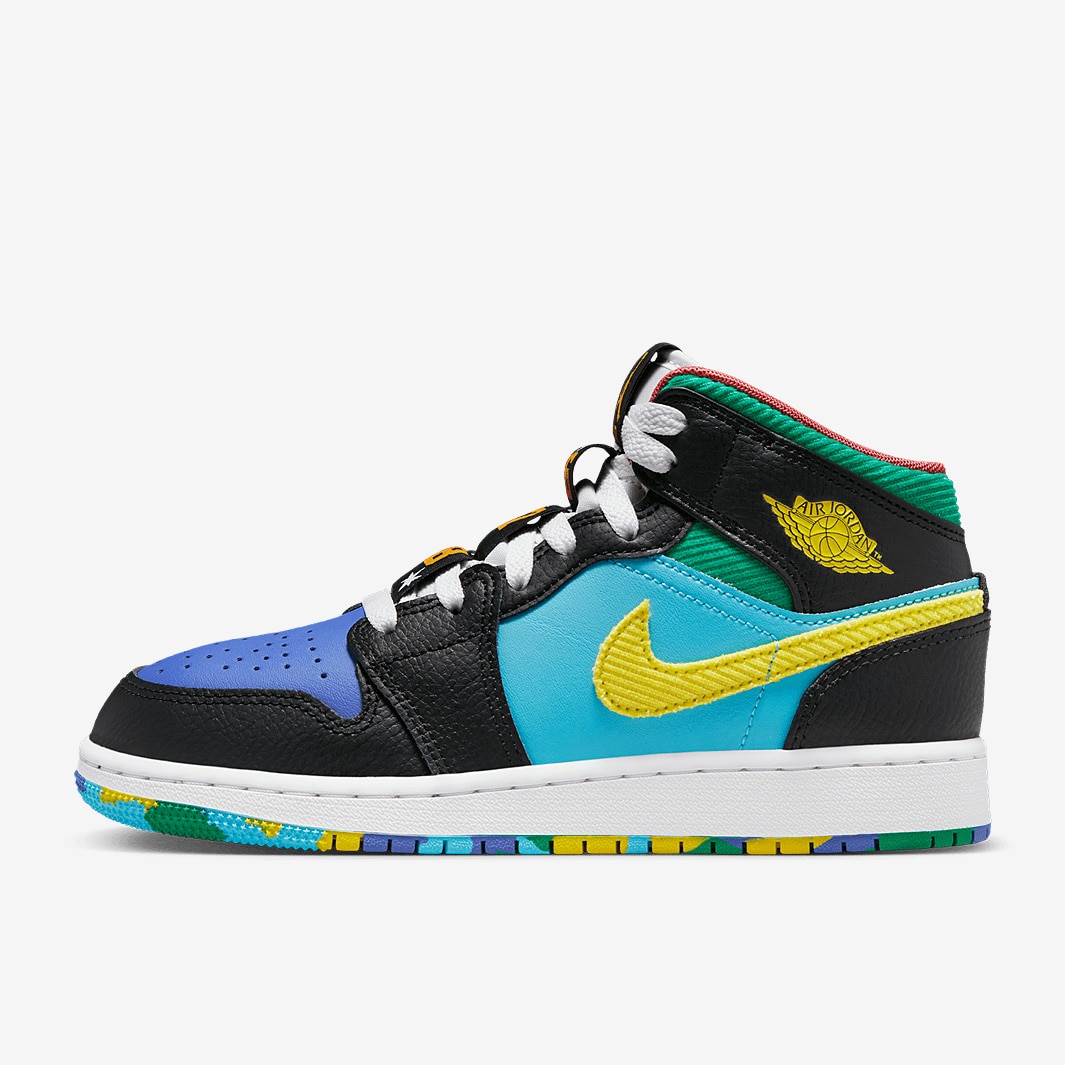 blue yellow black jordans