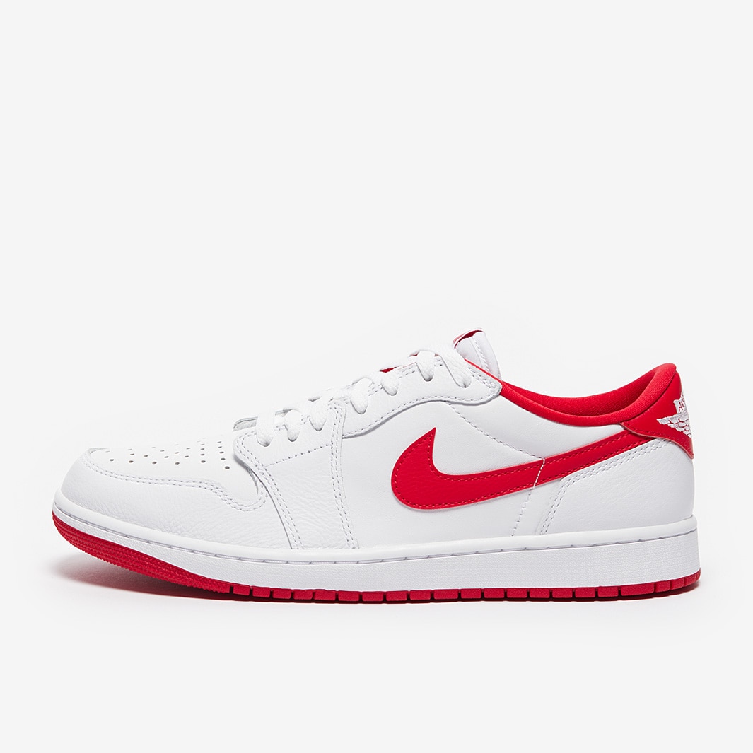 Air Jordan 1 Retro Low OG White University Red White Mens Shoes Pro Direct Basketball