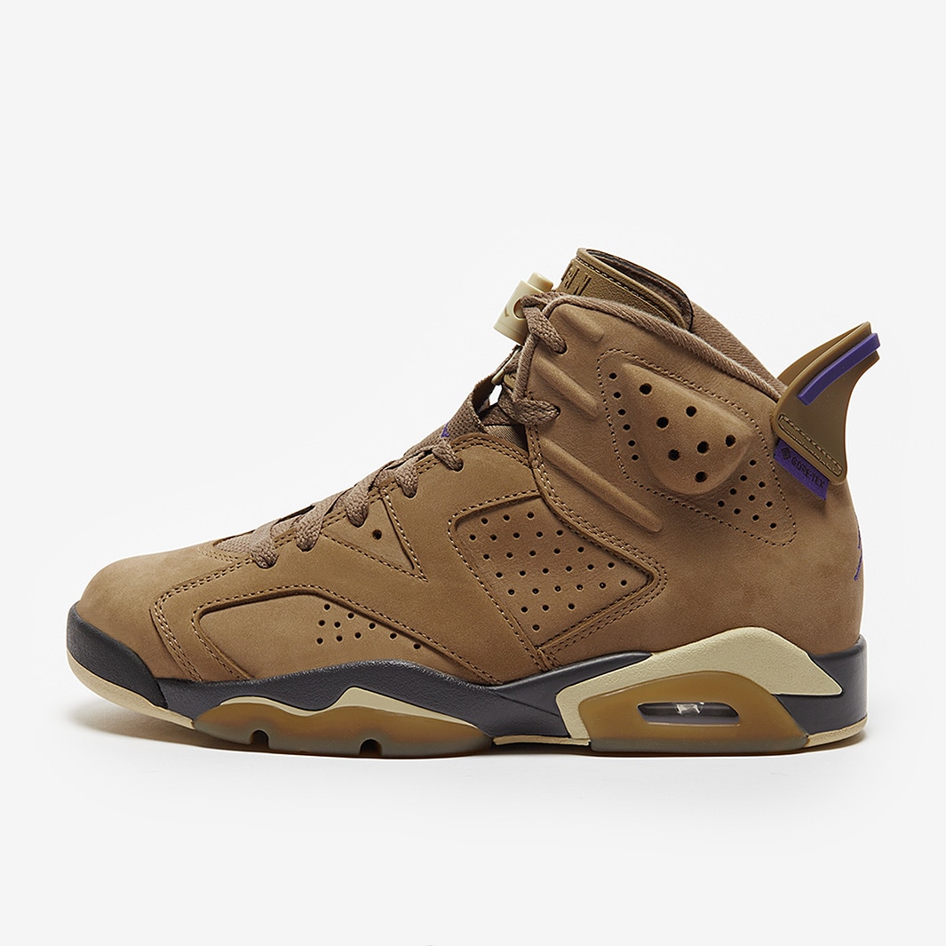 Womens Air Jordan 6 Retro GTX Brown Kelp Team Gold Shadow Brown Womens Shoes Pro Direct Basketball