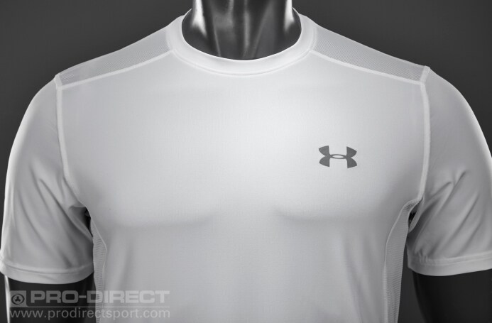 Ropa deporte para hombre-Camiseta Under Armour MC-Blanco-Gris-1257466-100 Pro:Direct