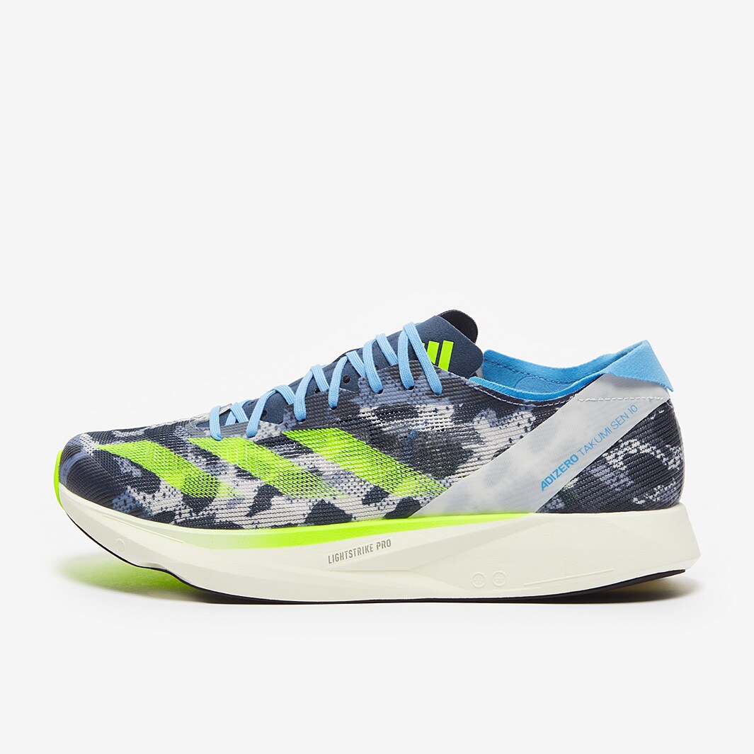 adidas adizero Takumi Sen 10 - Crystal White/Lucid Lemon