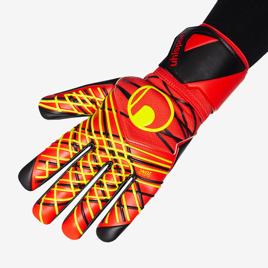 Uhlsport Supersoft HN Rouge/Noir/Jaune Fluo Gants de gardien