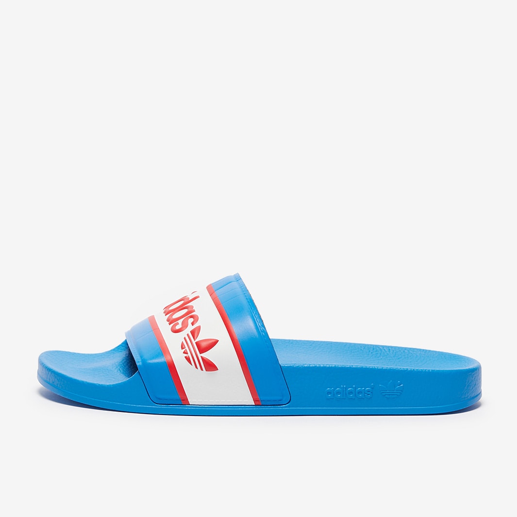 adidas Originals Adilette Bright Blue/Ftw White/Red Slides