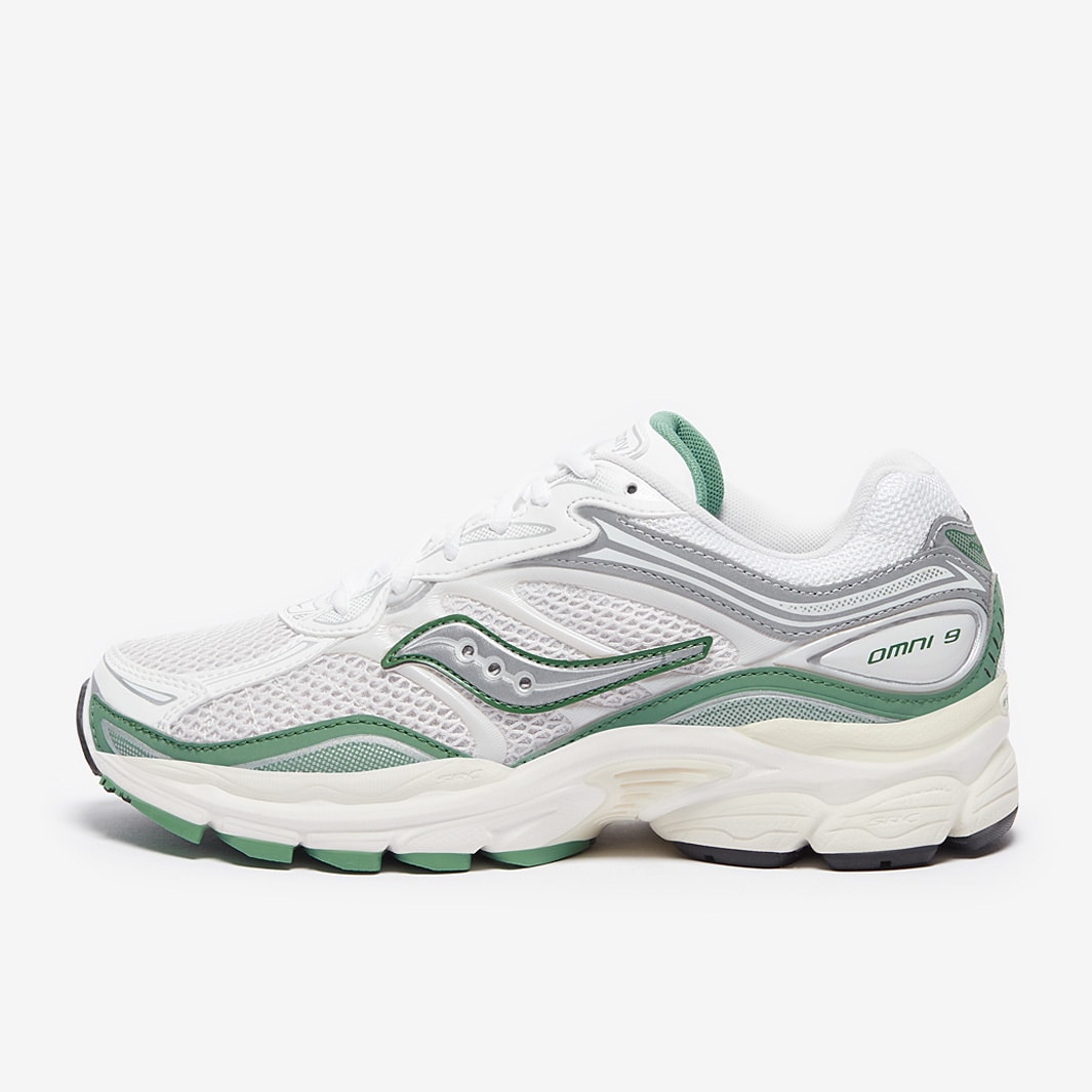 Saucony Originals Womens Progrid Omni Ivory/Green Trainers