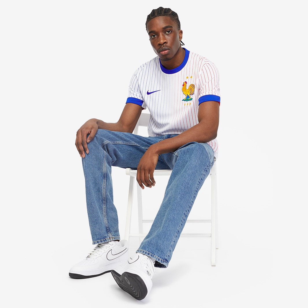Nike France 2024 Dri-FIT Stadium SS Away Shirt - White/Bright Blue
