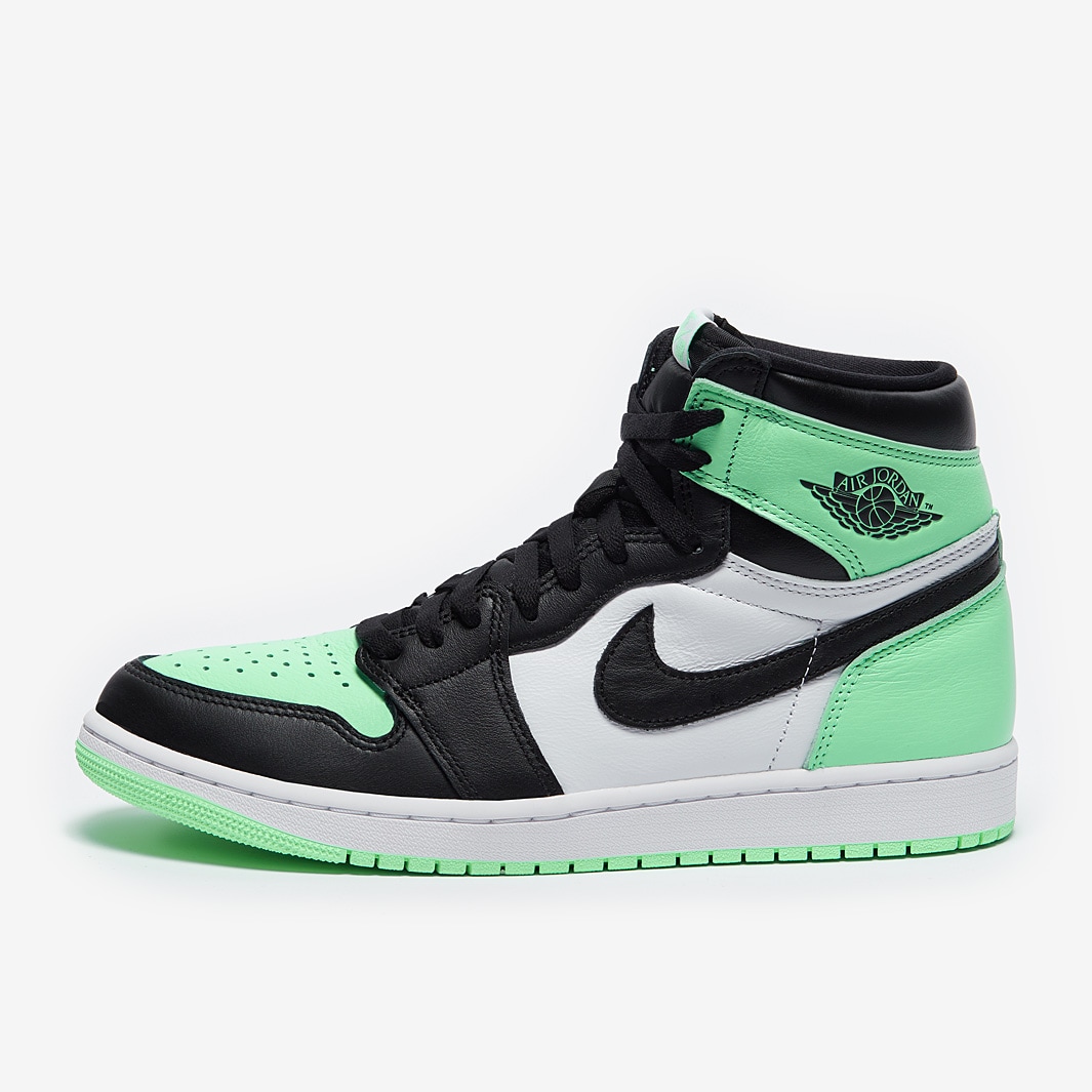 Air Jordan 1 Retro High OG White Black Green Glow Trainers Mens Shoes Pro Direct Basketball