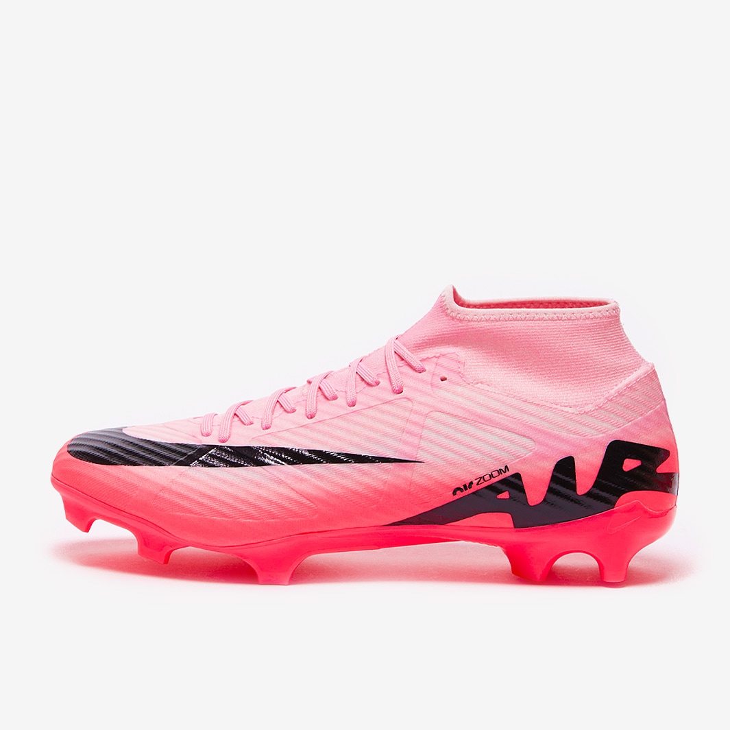 Nike Air Zoom Mercurial Superfly IX Academy Firm Ground Mixed Ground Pink Foam Black Adult Cleats Pro Direct Soccer