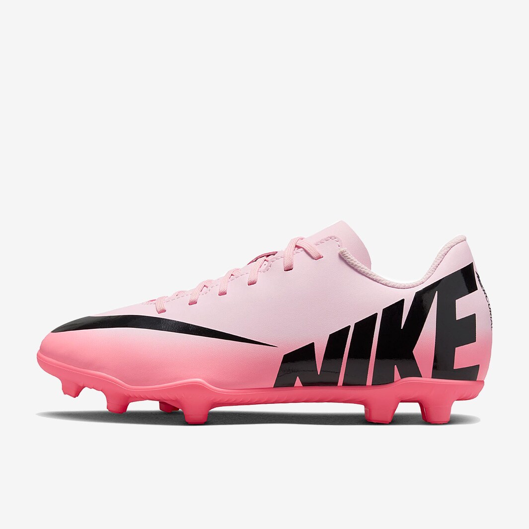 GIRLS NIKE SWOOSH BLACK & PINK store w/WHITE TRIM KIDS 11C SOCCER CLEATS KD 00843