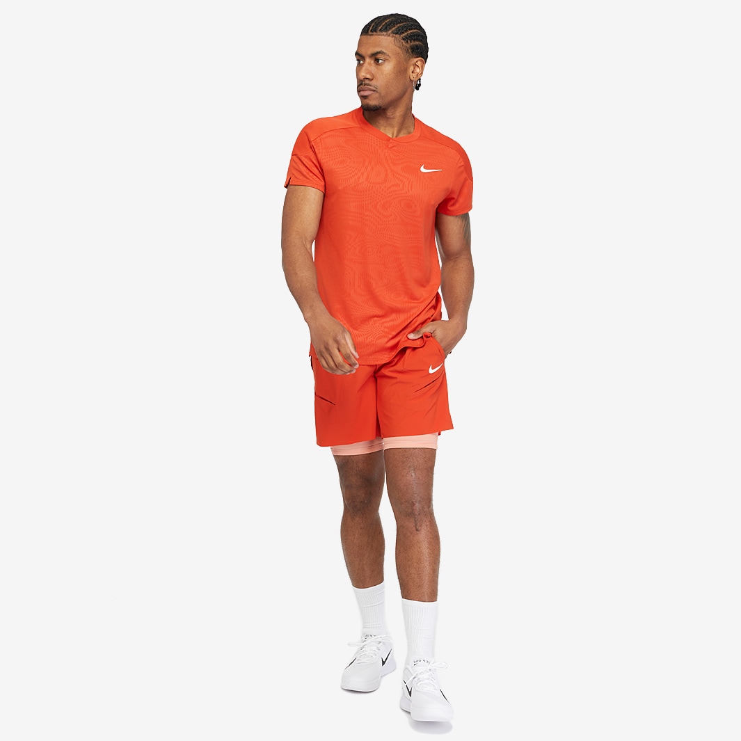 Nike Court Slam Dri-FIT Short Sleeve - Rust Factor/White - Mens