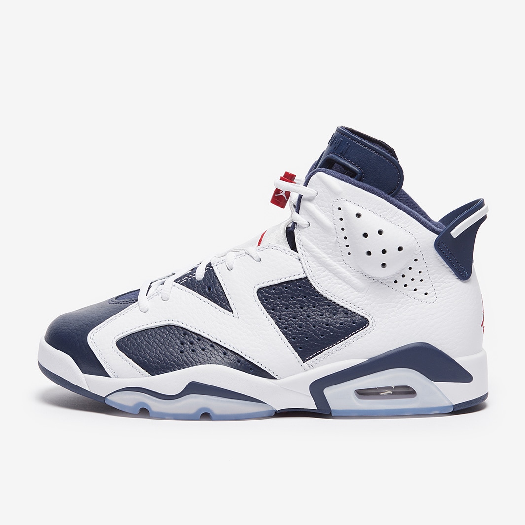 Air Jordan 6 ホワイト/ネイビー US9.5。 Air Jordan 6 Retro - White/Varsity Red/Midnight Navy - Trainers