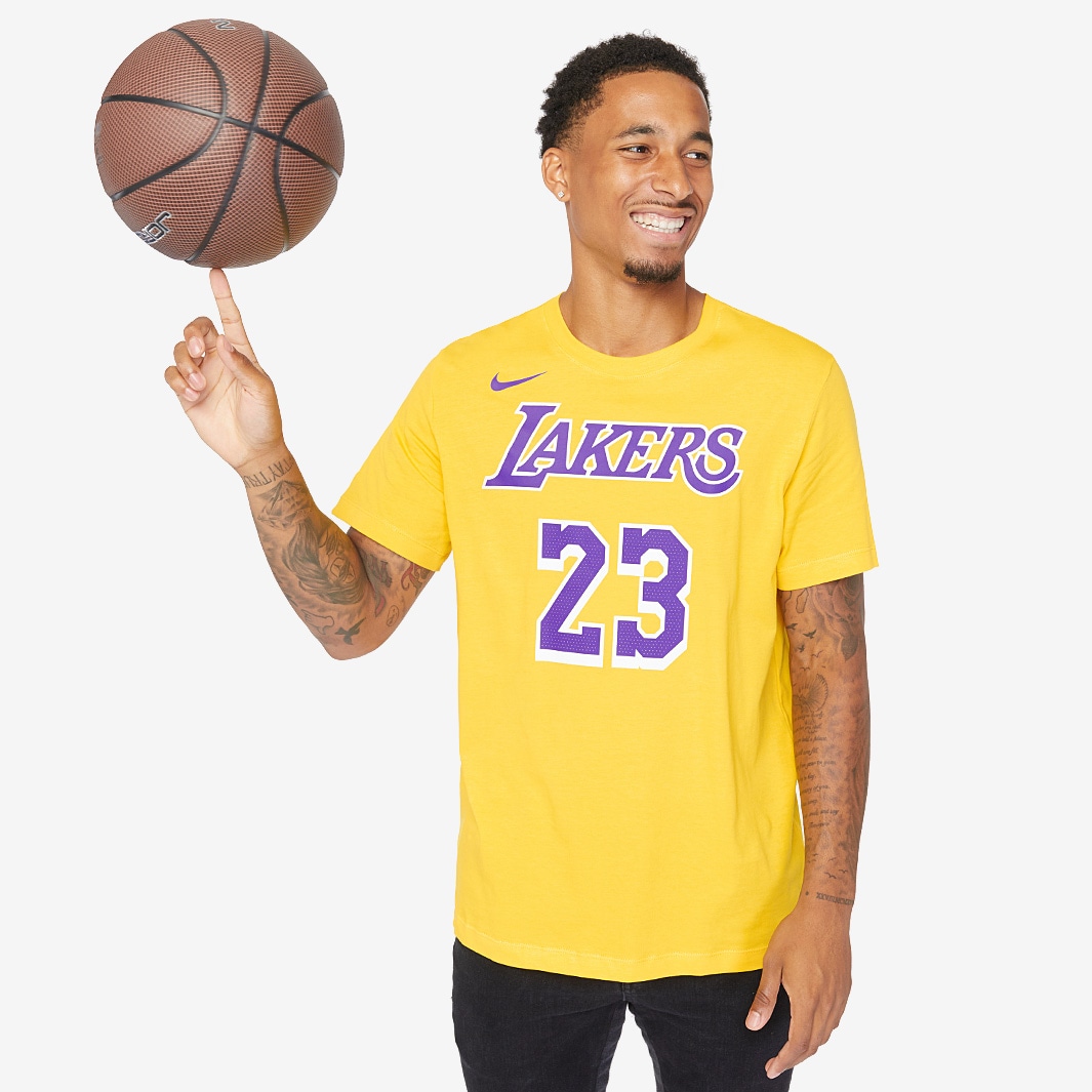 Nike NBA Los Angeles Lakers Tee Amarillo/LeBron James 23 Tops