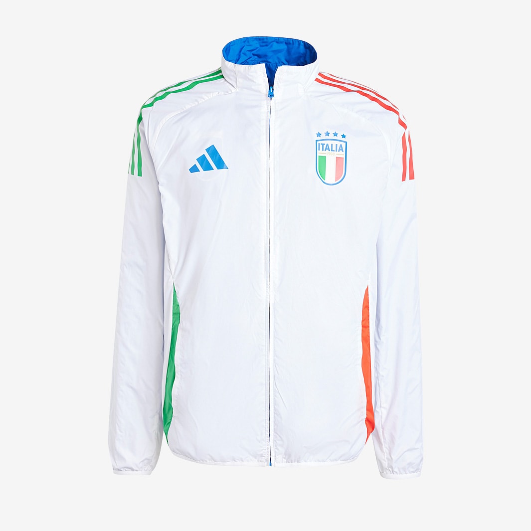 adidas イタリア トラックジャケット adidas Italy 2024 Anthem Jacket - Blue/White - Mens Replica |