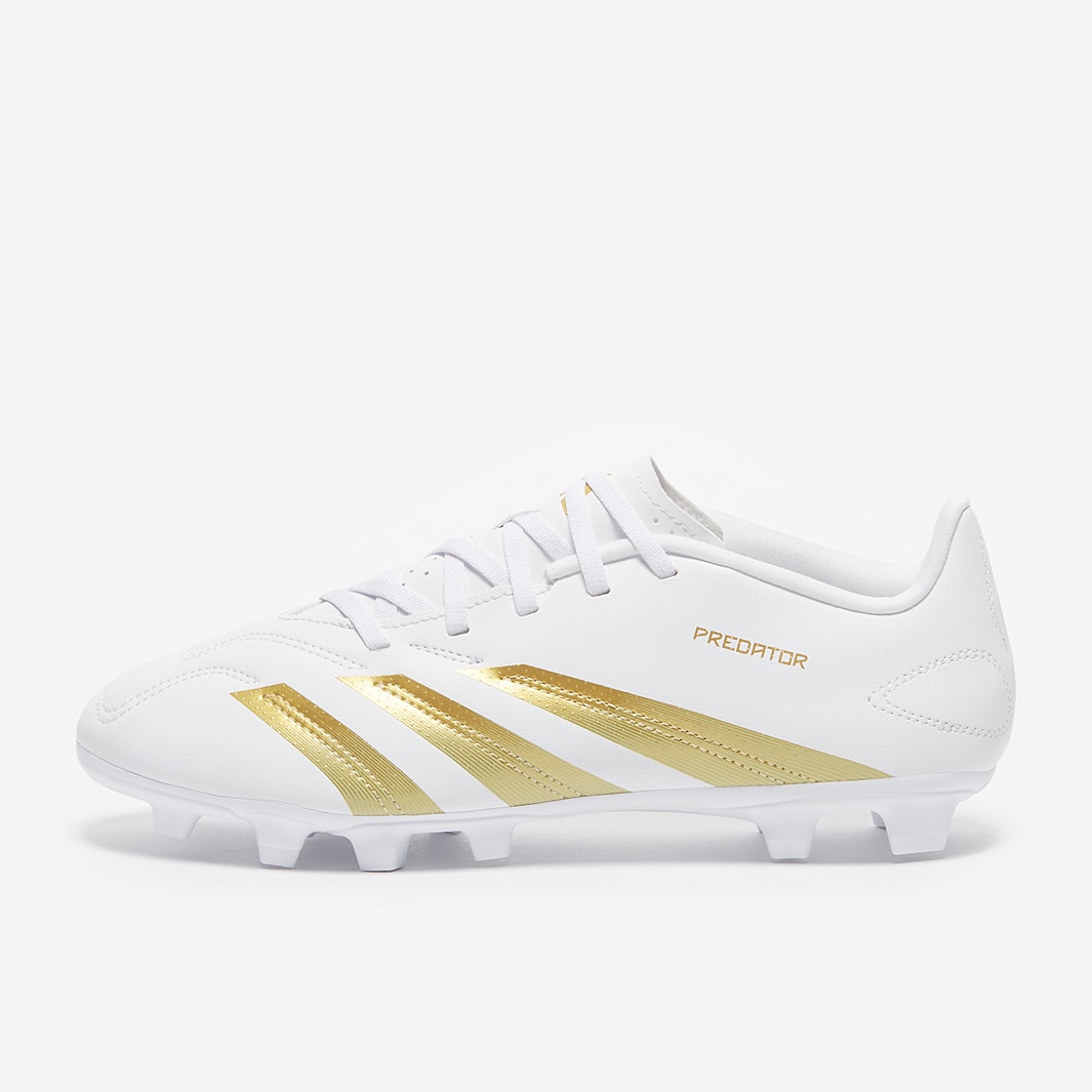adidas Predator Club Firm Ground - Ftwr White/Gold Met/Ftwr White
