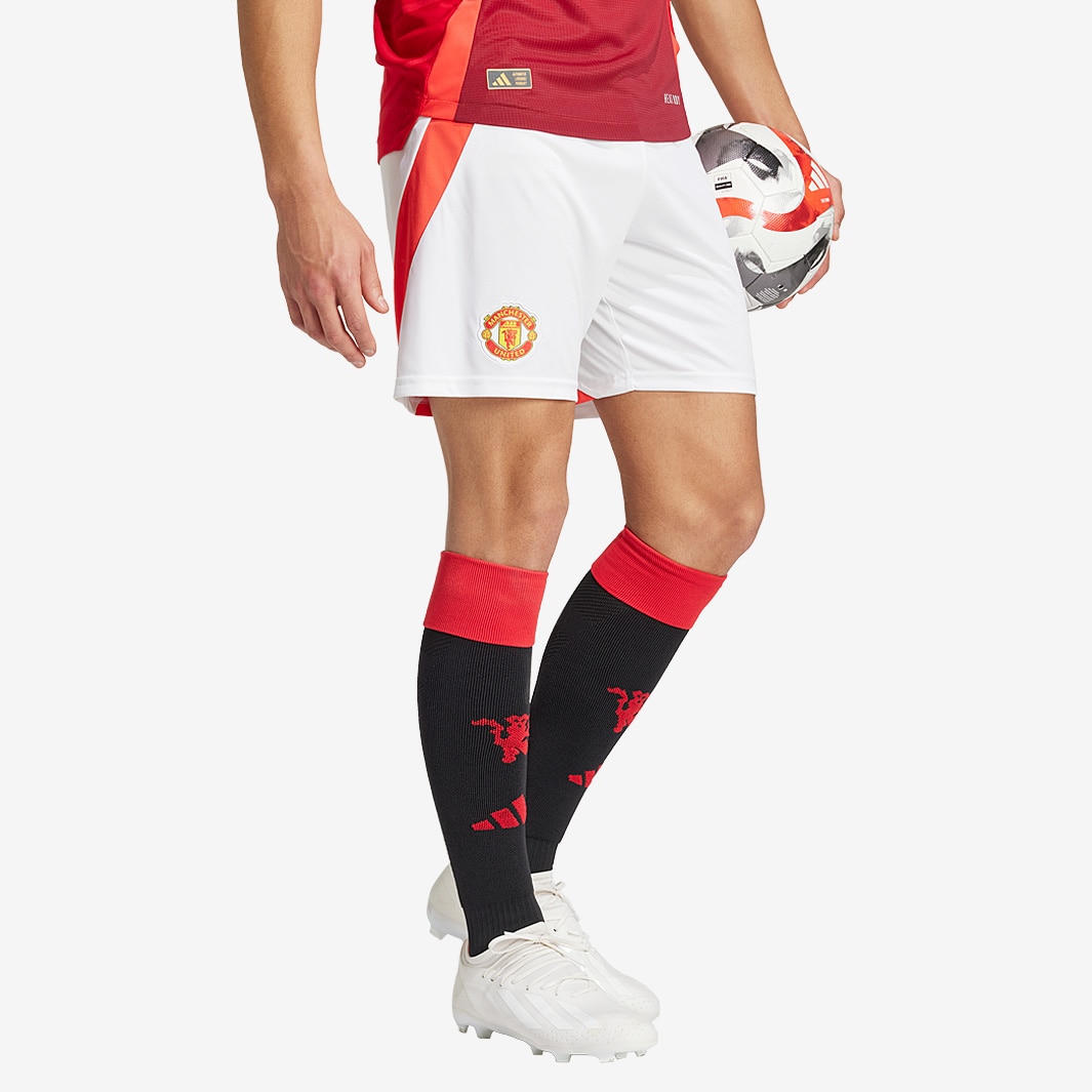 adidas Manchester United 24/25 Home Shorts White Mens Replica