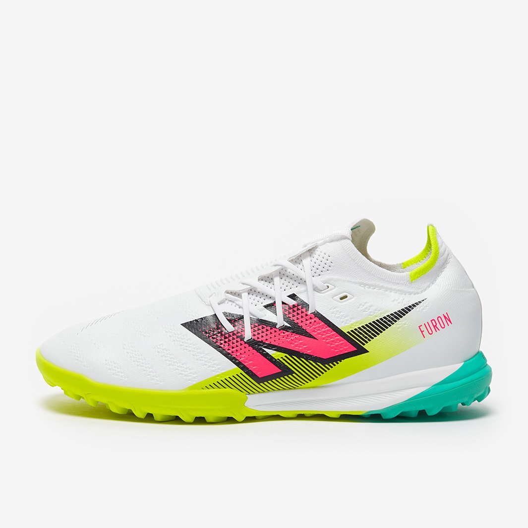 New Balance Furon V7+ Pro Turf - White/Pink/Lime - Adult Boots |