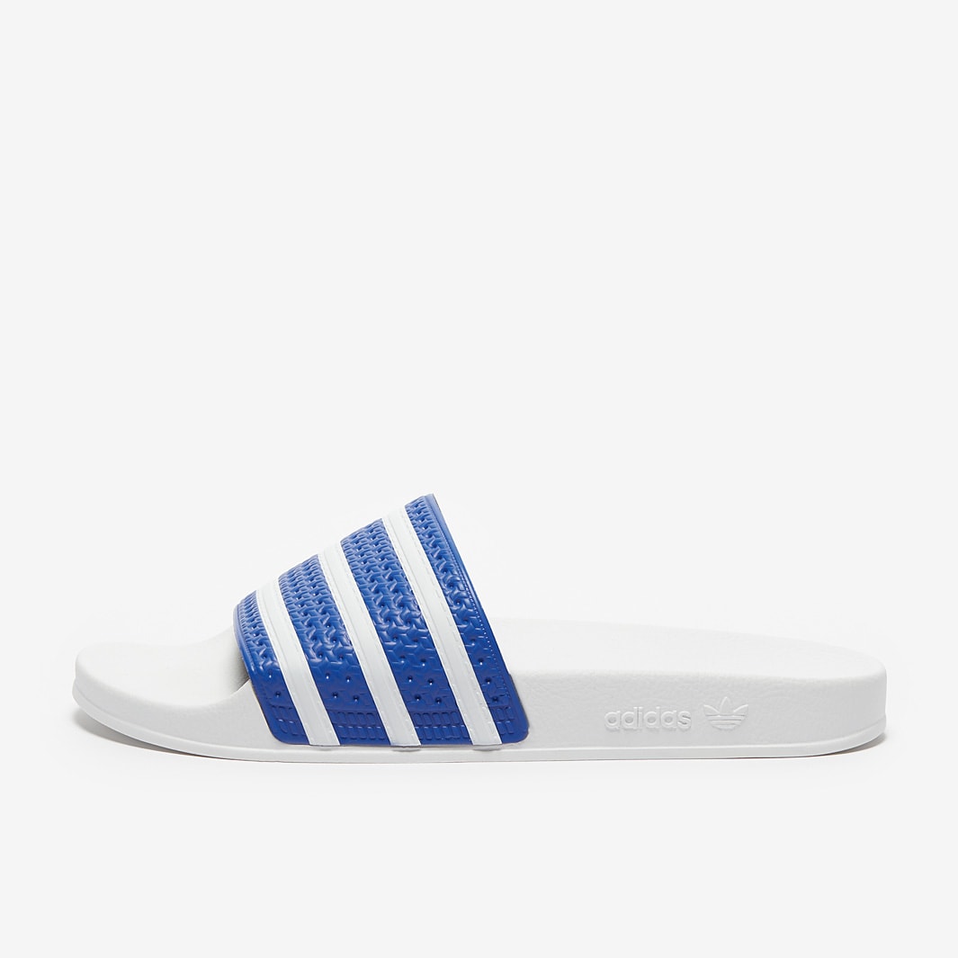 adidas Originals Adilette Blue Ftw White Slides Mens Shoes