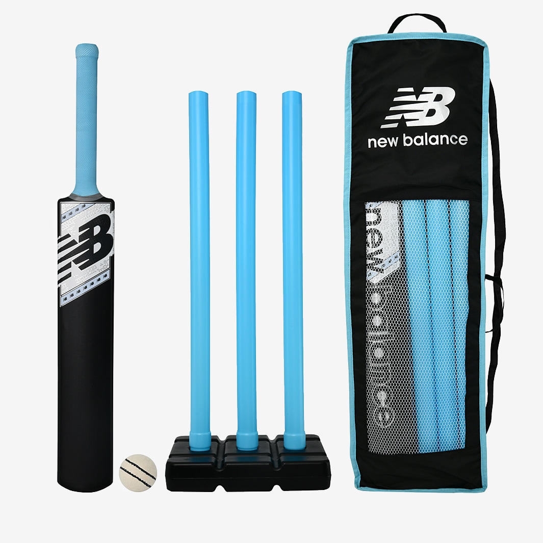 New Balance Plastic Cricket Set Black Blue Cricket Equipment Pro Direct Cricket