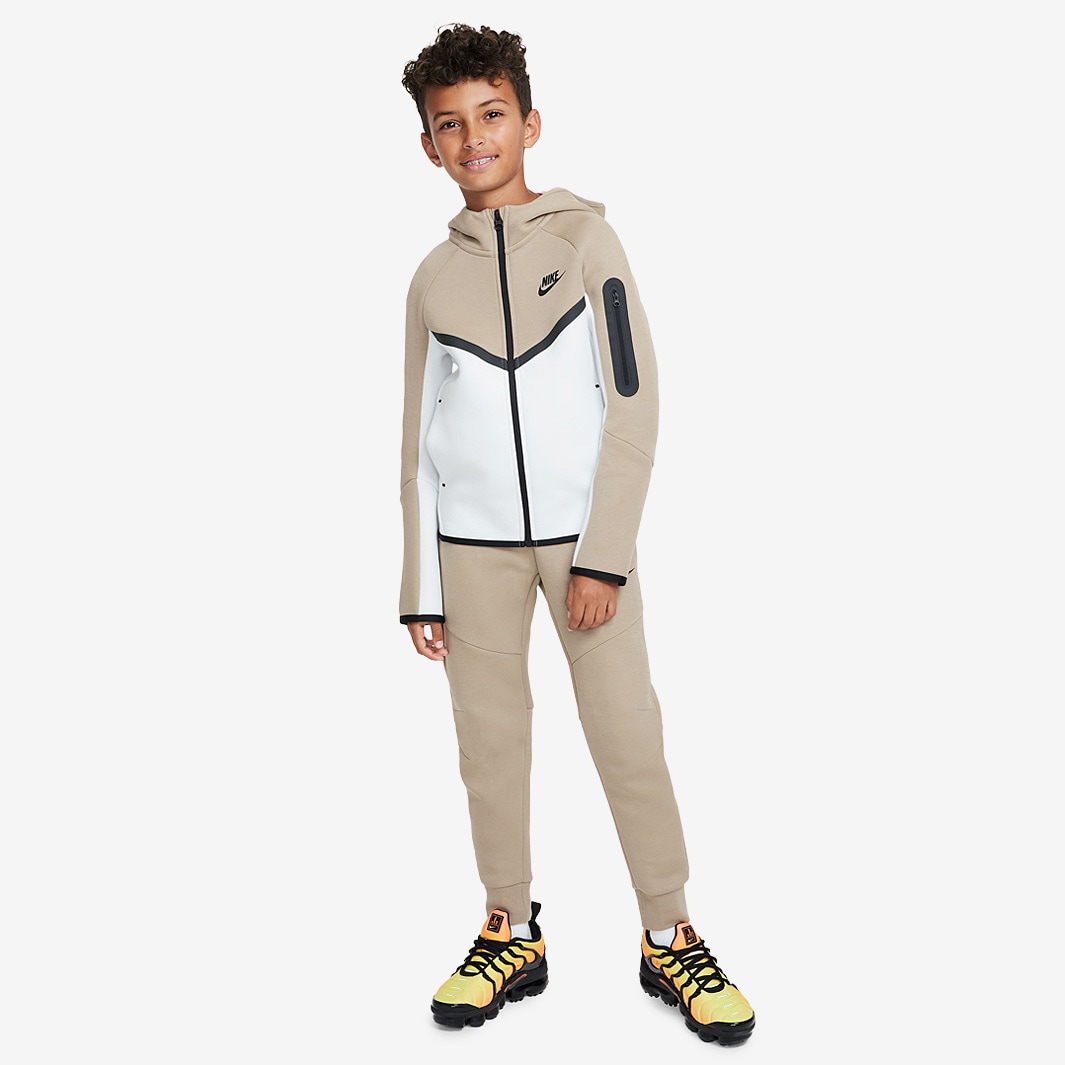 Nike Sportswear Older Kids Tech Fleece Full Zip Top 8 15Y Summit White Khaki Black Tops Boys Clothing