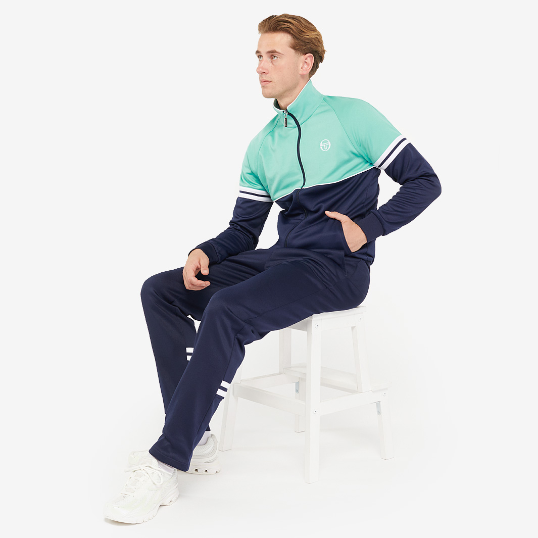 Sergio Tacchini Chaqueta Deportiva Damarindo Para Hombre, Azul Marítimo/Gardenia, Azul, Grande