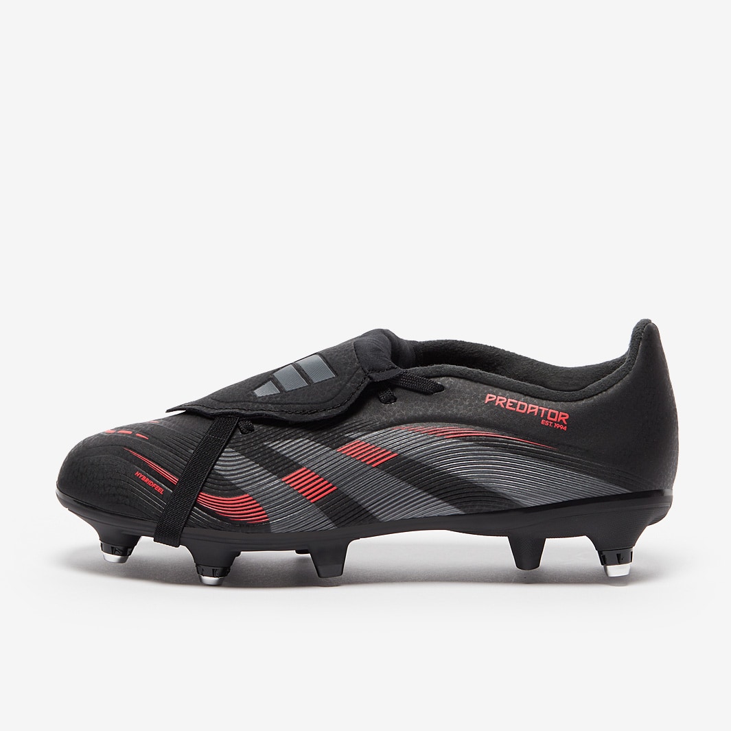 adidas Kids Predator League Tongue Soft Ground Black/Grey Four