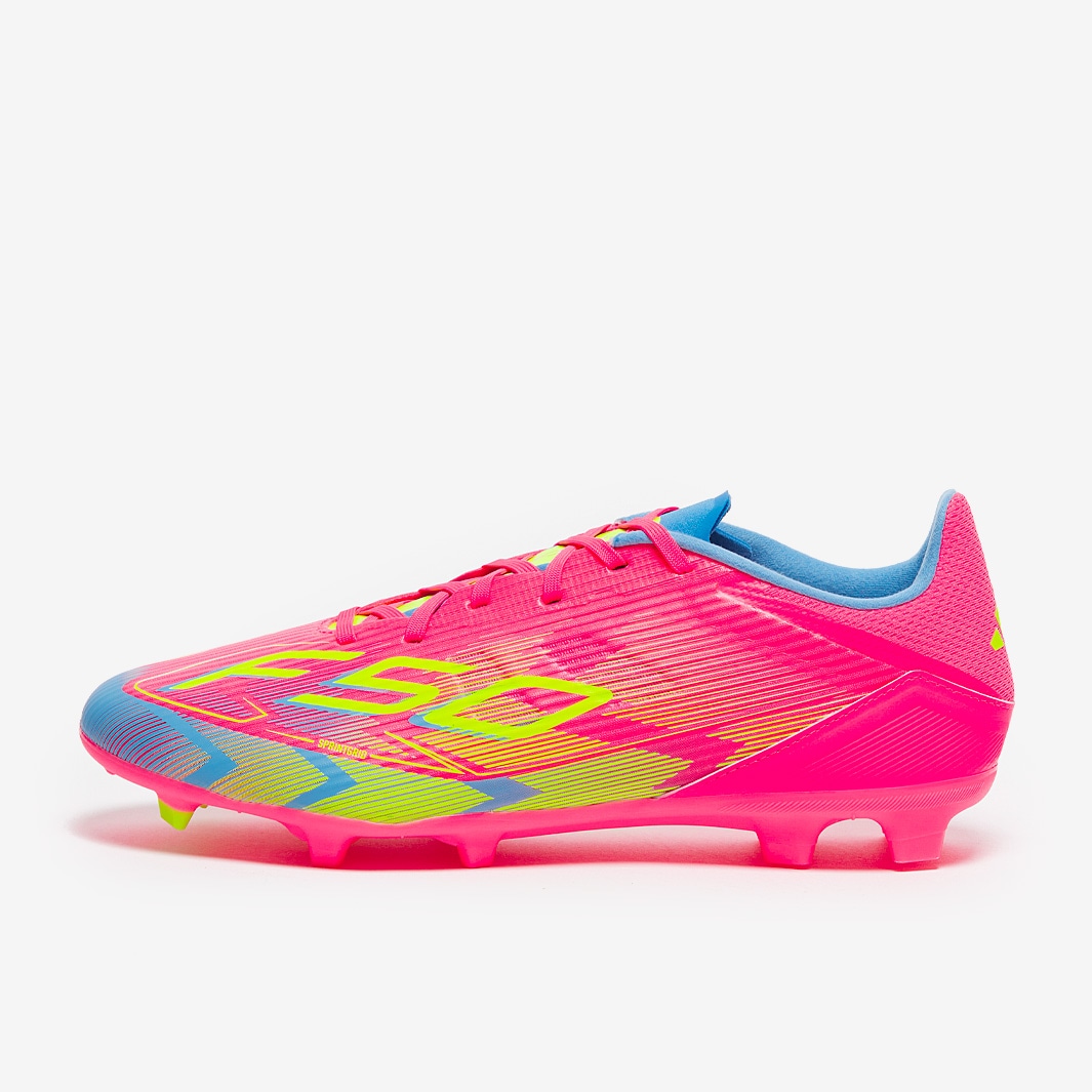 スニーカー adidas F50 League AG Blue Fusion Lucid Lemon Lucid Pink adidas F50 League Firm Ground/Mixed Ground - Lucid Pink