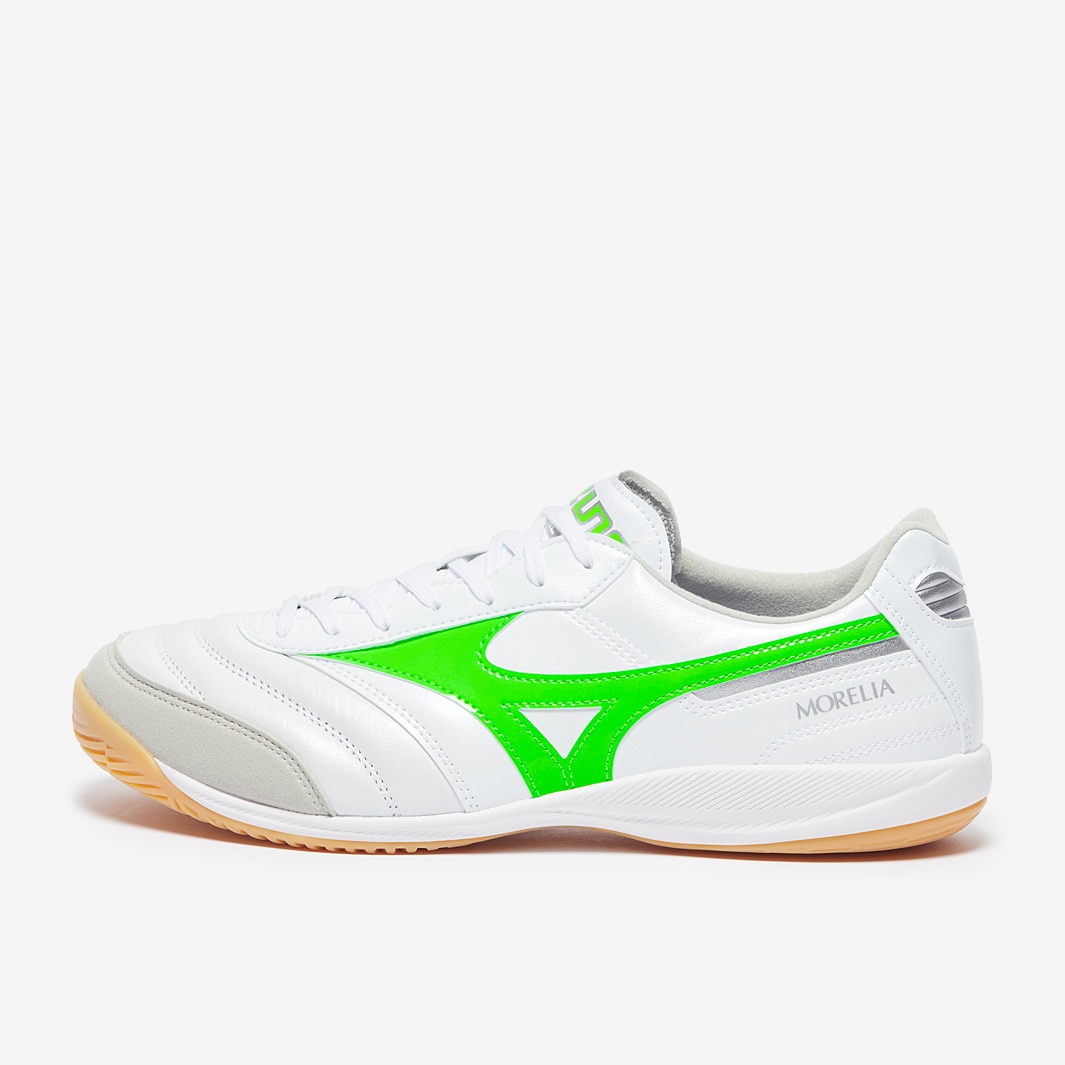 Mizuno Morelia Sala Elite Indoor - White/Neon Green/Galaxy Silver