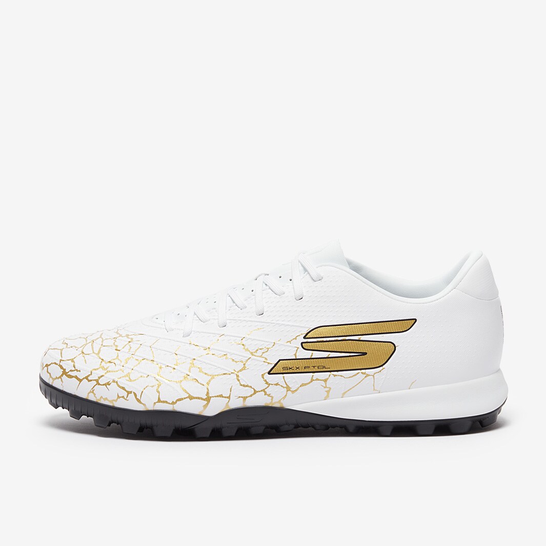 white and gold skechers