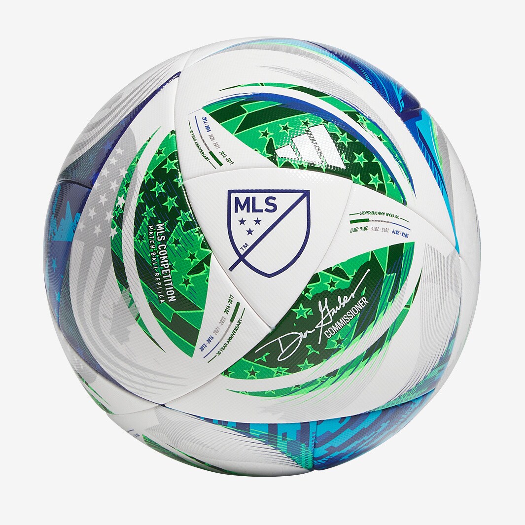 adidas MLS 2025 Competition Soccer Ball White/Green/Solar Blue