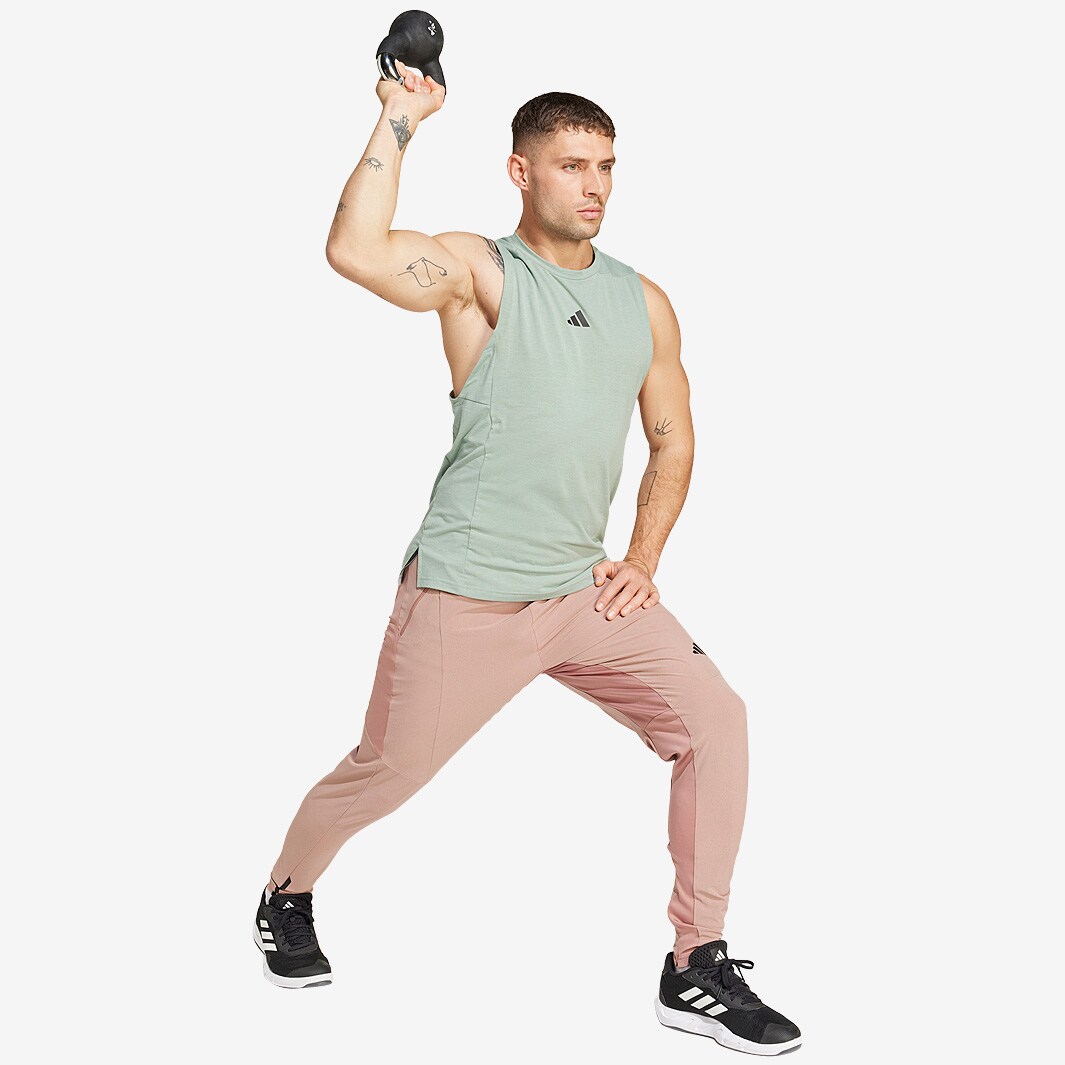 adidas Workout Singlet Silver Green Mens Clothing Pro:Direct