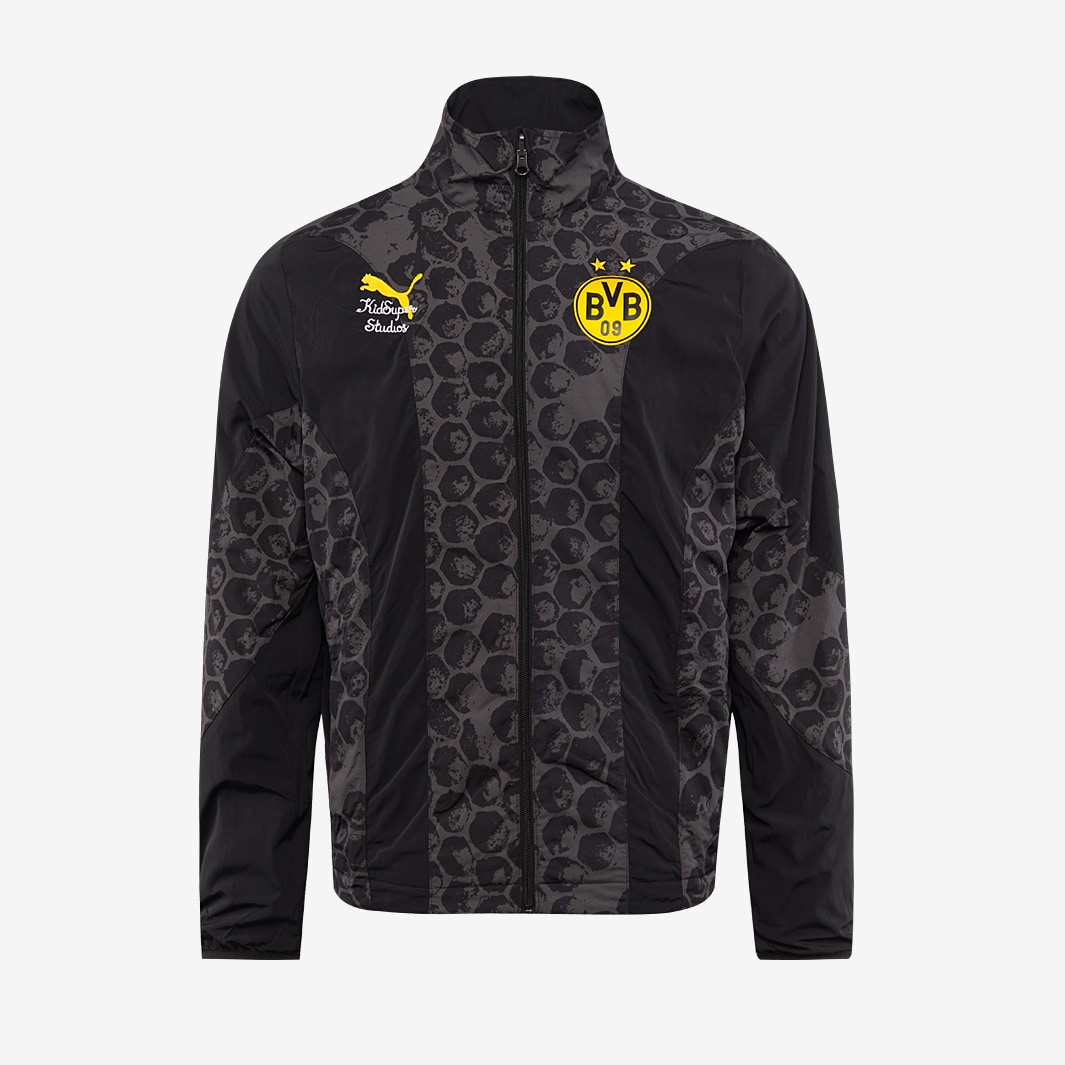 トップス puma Dortmund velour track jacket black PUMA Borussia Dortmund Men's Prematch Jacket | Soccer Village