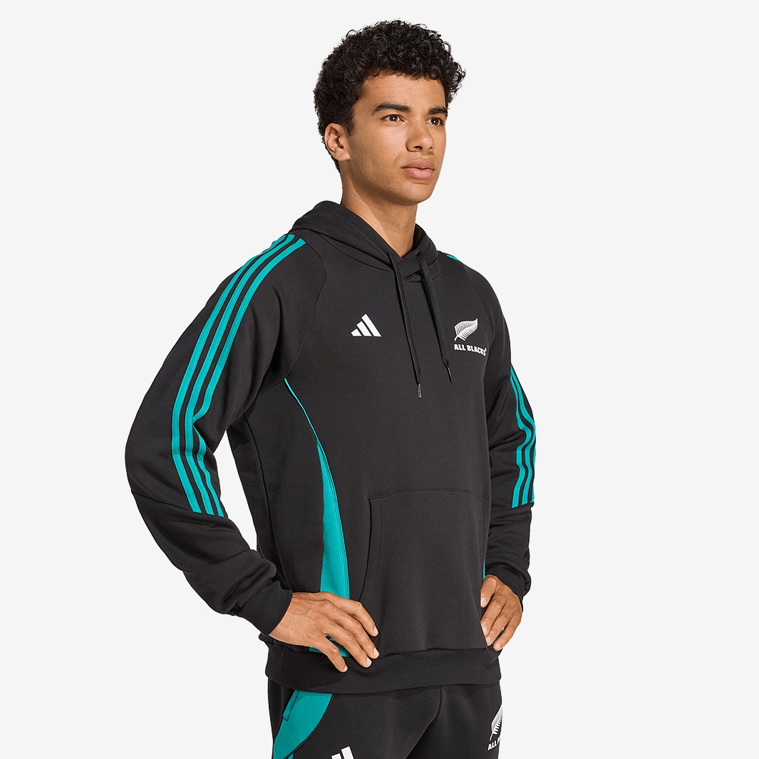 adidas New Zealand All Blacks 25/26 Hoodie - All Black/Pure Teal