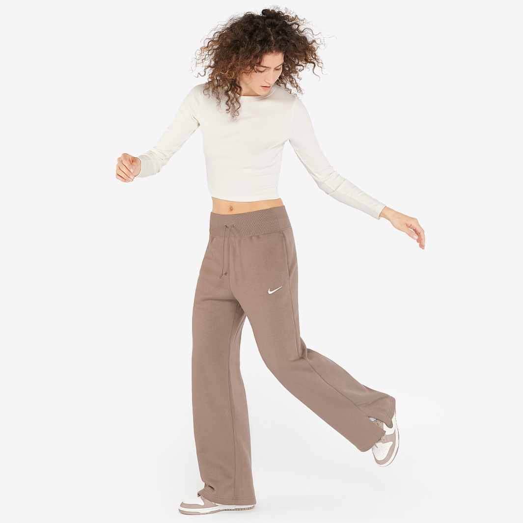 Wide Leg Nike Sweatpants Beige Nike Sportswear Womens Phoenix
