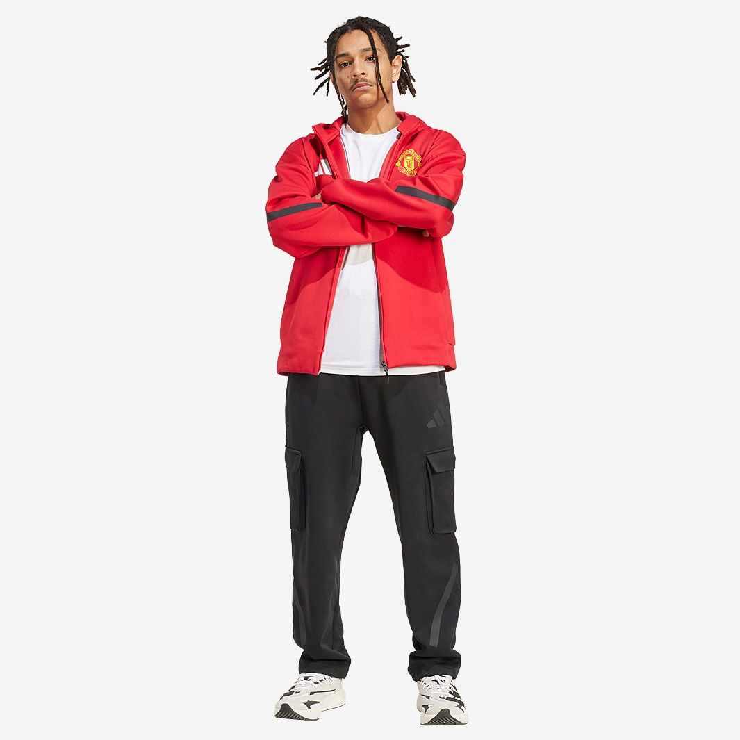 かっこいい！〉adidas マンチェスターユナイテッド 赤色 パーカー