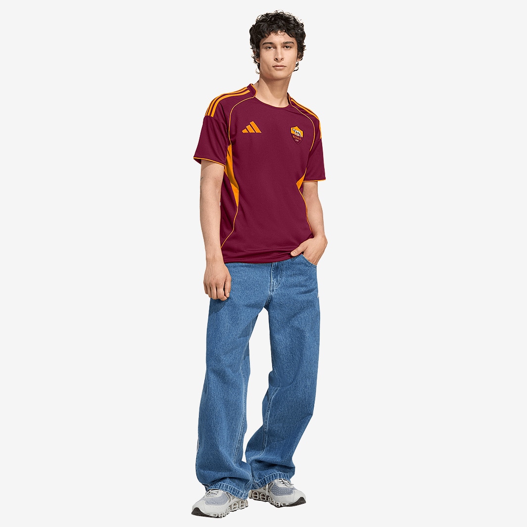 adidas Roma 25/26 Home Jersey - Legacy Burgundy - Mens Replica |