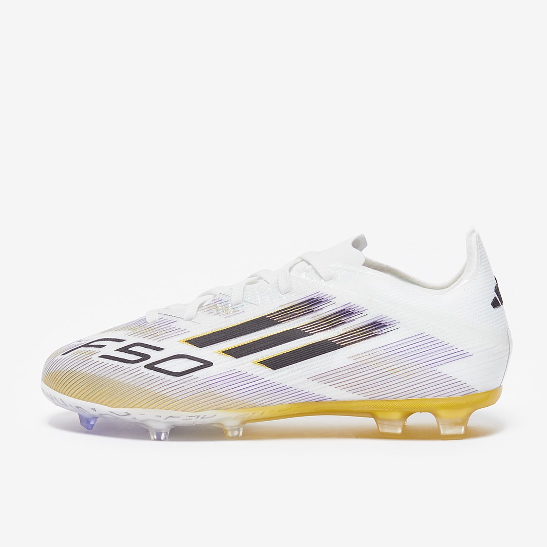 adidas Kids F50 Elite Firm Ground - White/Core Black/Met