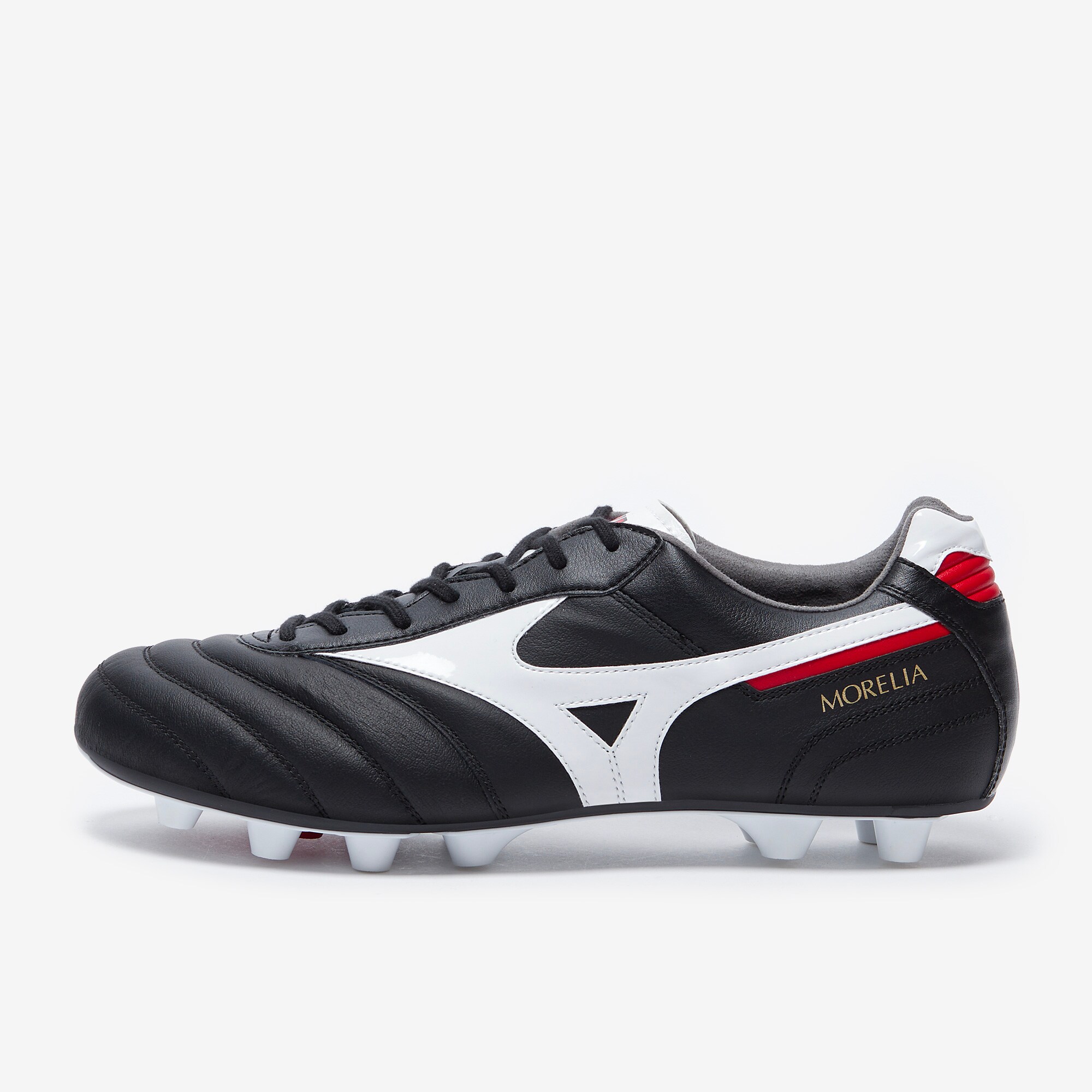 Mizuno Morelia II Elite Firm Ground - Black/White/Chinese Red