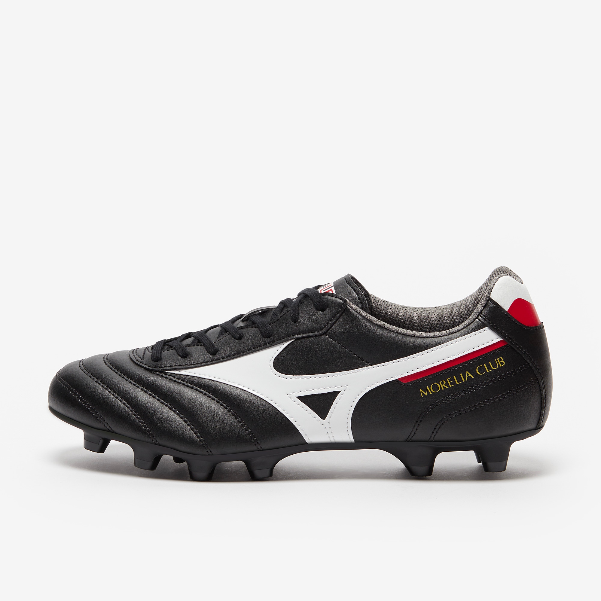Mizuno Morelia II Club FG - Nero/Bianco/Rosso Cina - Scarpe Calcio
