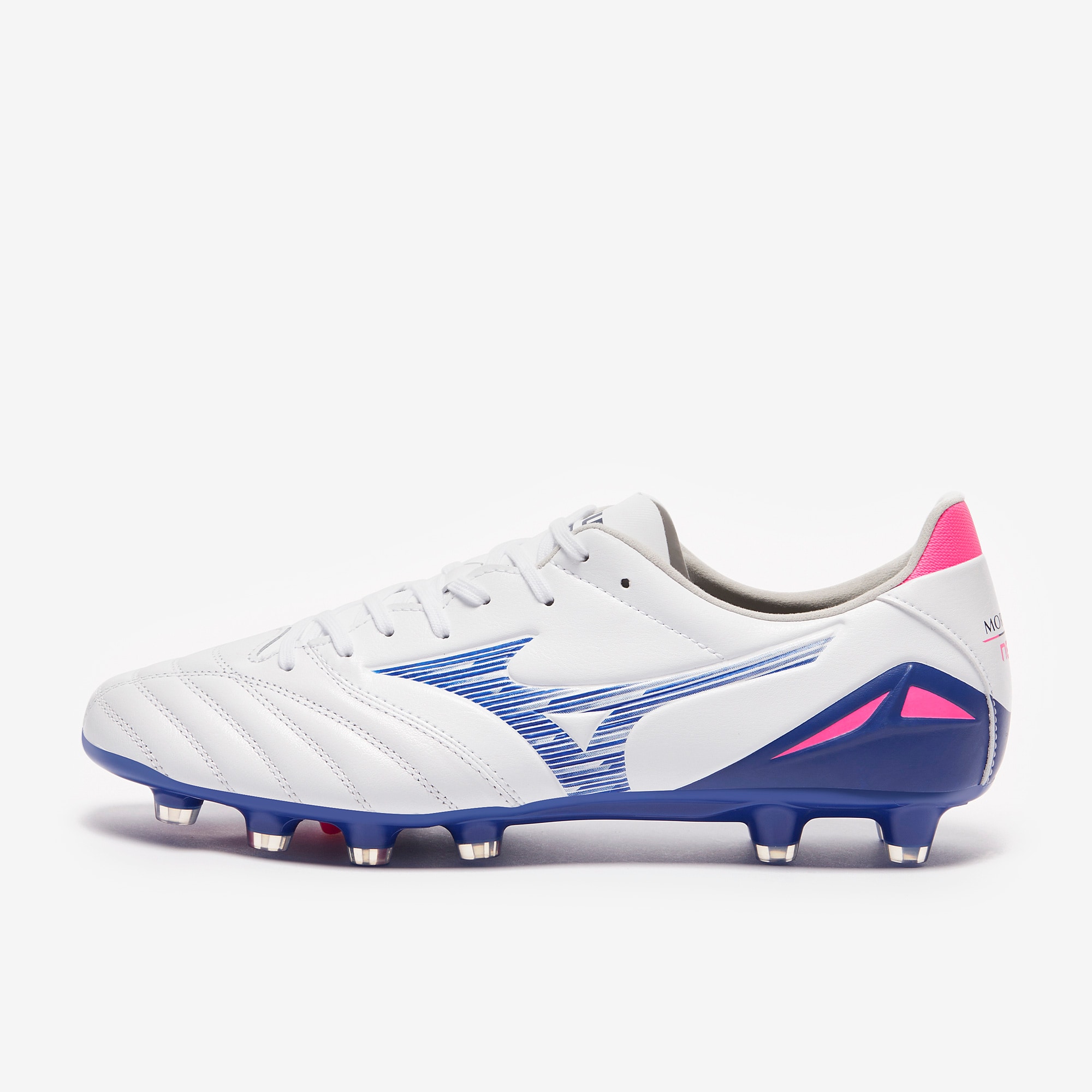 Mizuno Morelia Neo IV Pro Firm Ground - White/Tanager Turquoise