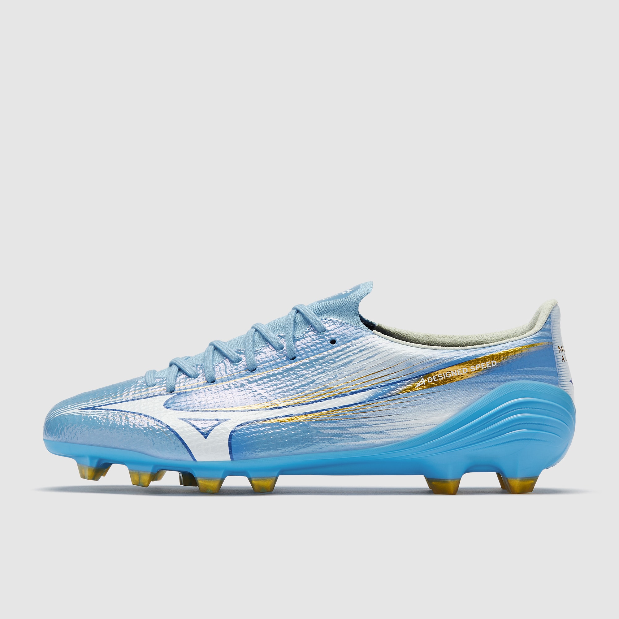 Mizuno Alpha III Elite Firm Ground - Celeste/White - Adult Boots
