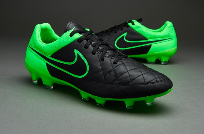 Nike Tiempo FG -Botas de futbol Nike- Terrenos firmes-Negro-Verde Soccer