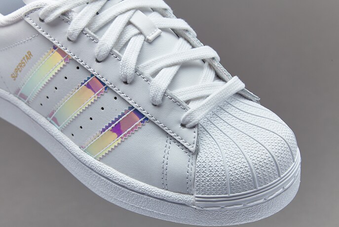 adidas superstar j white metallic silver